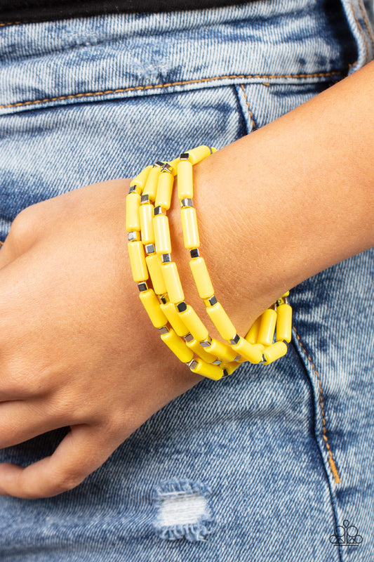 Radiantly Retro - Yellow - Paparazzi - Davetta Jewels